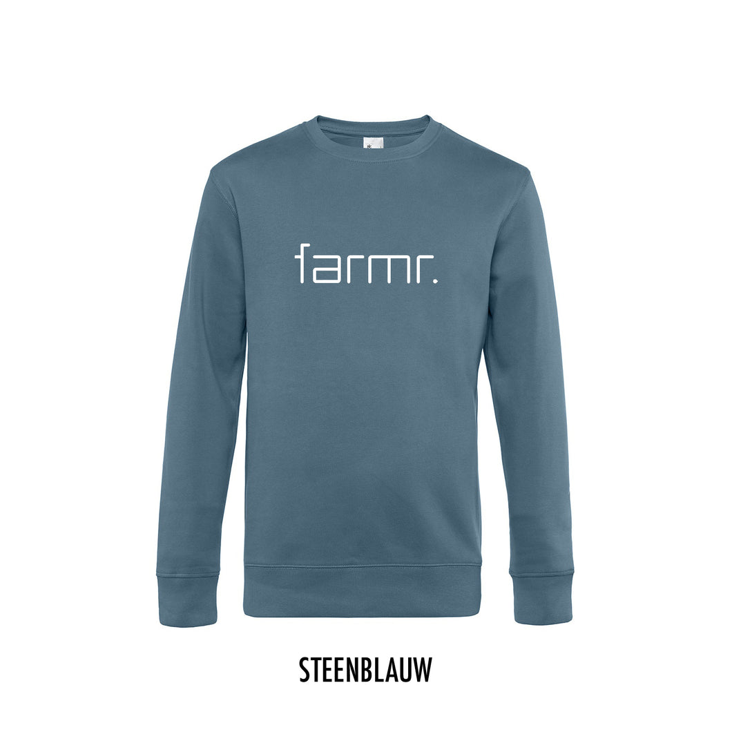 FARMR. Kleuren Sweater met wit slim logo