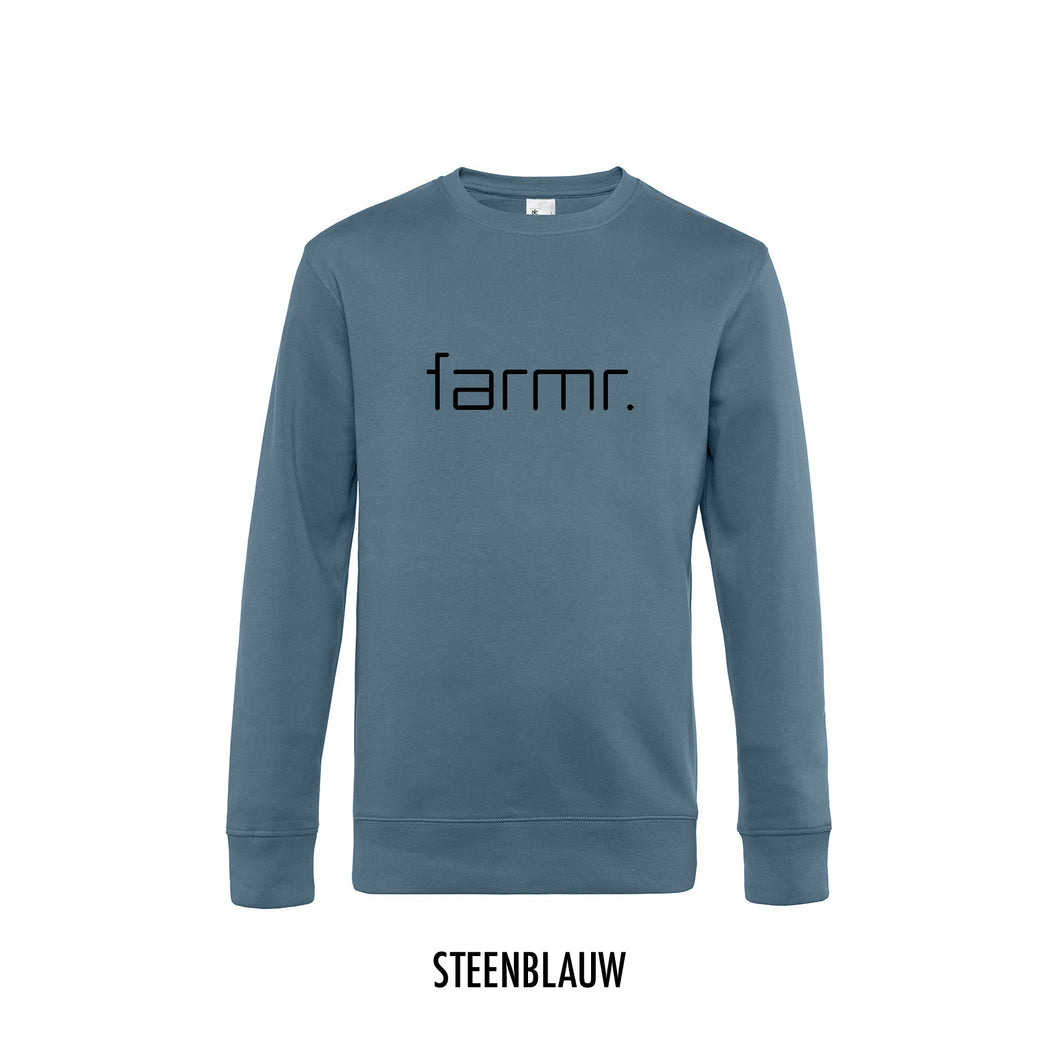 FARMR. Kleuren Sweater met zwart slim logo