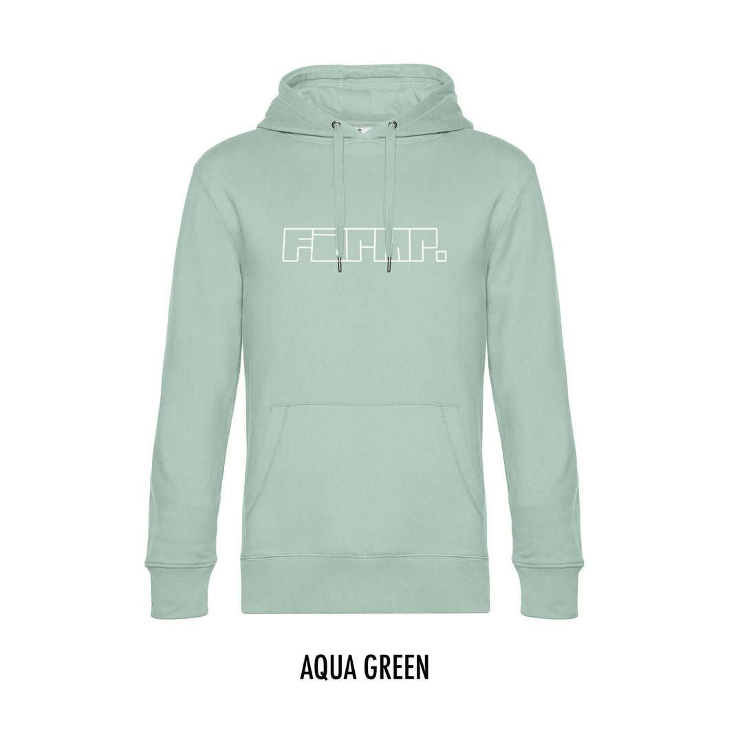 FARMR. Pastel Hoodie met wit graffiti logo