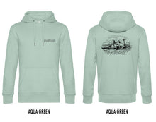 Afbeelding in Gallery-weergave laden, FARMR. Pastel Hoodie met zwart landschap logo
