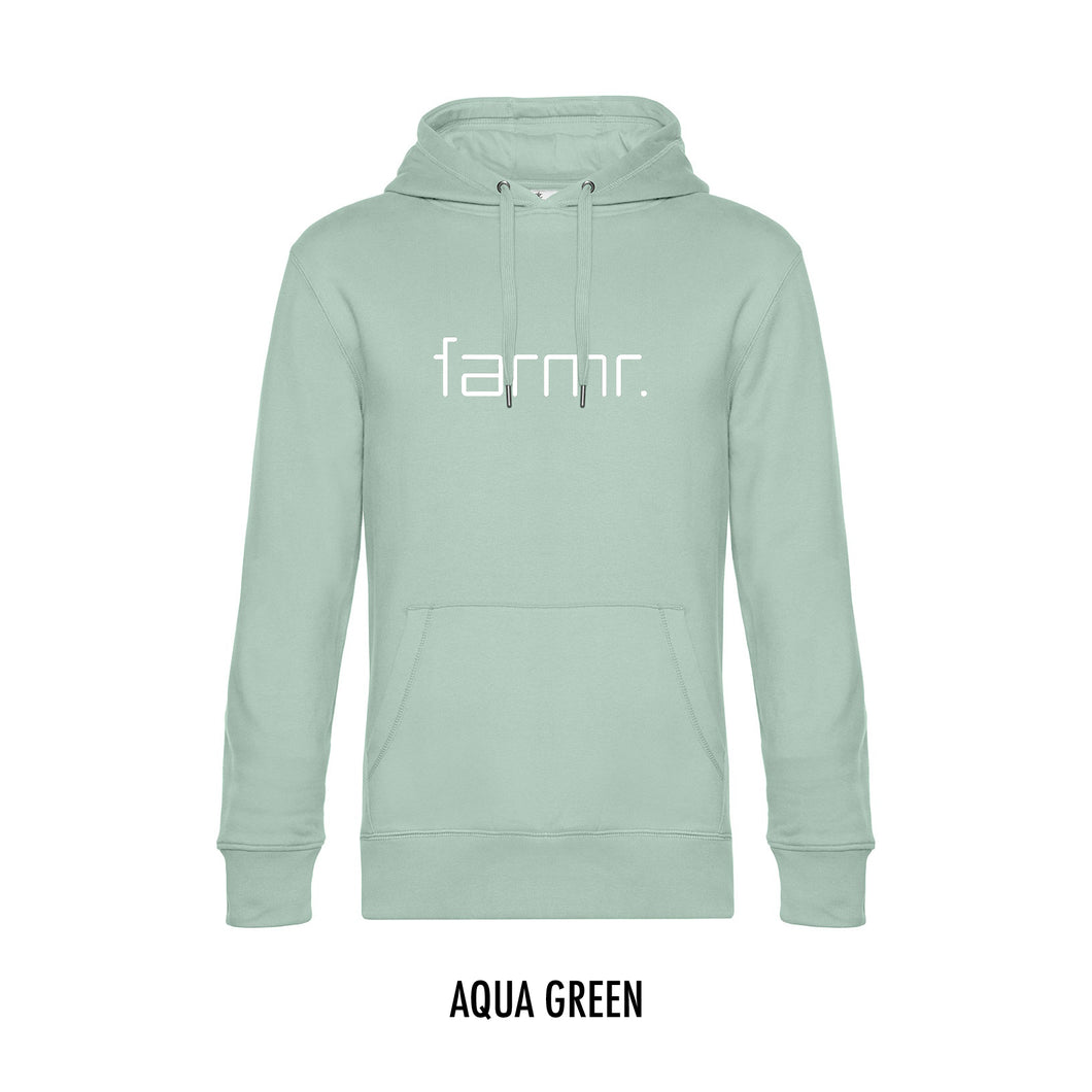 FARMR. Pastel Hoodie met wit slim logo