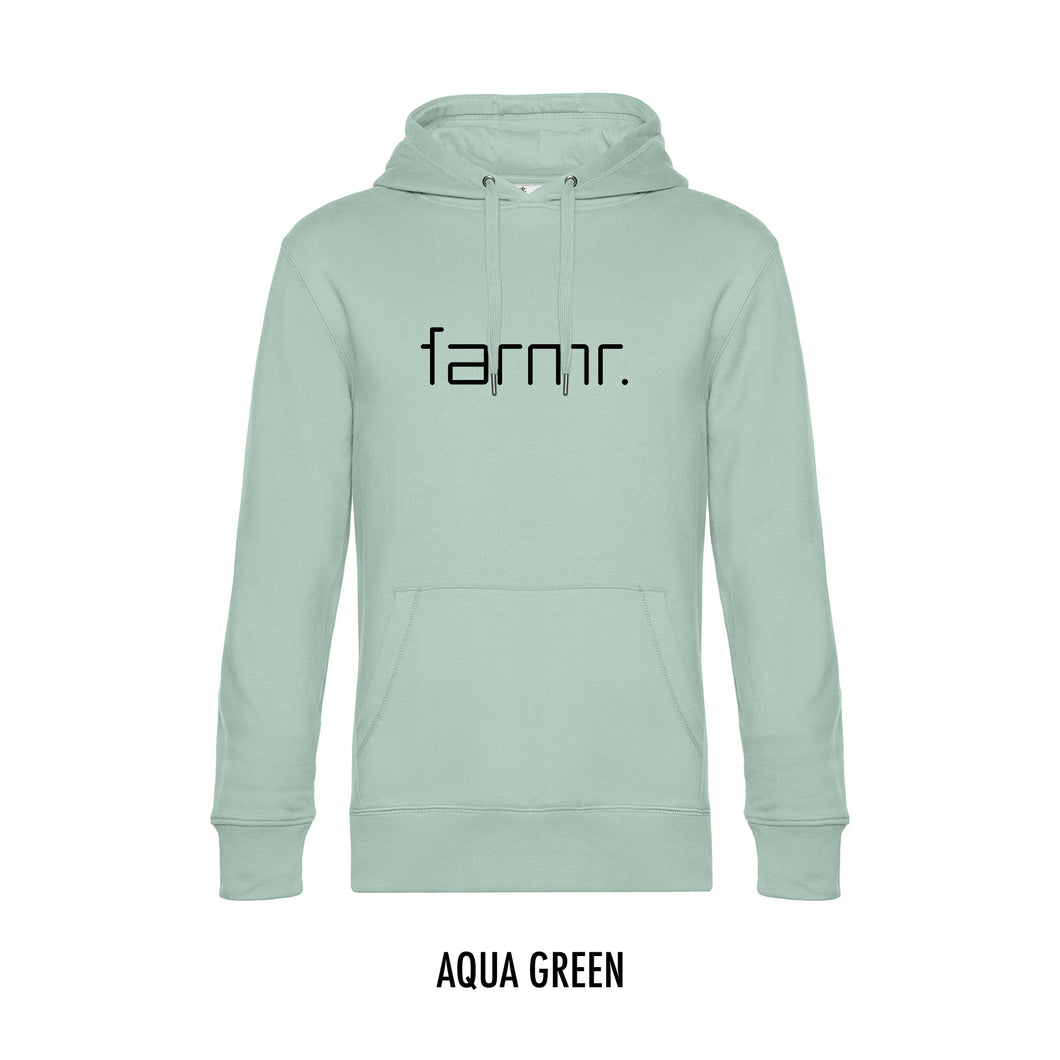 FARMR. Pastel Hoodie met zwart slim logo