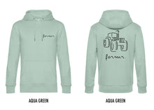 Afbeelding in Gallery-weergave laden, FARMR. Pastel Hoodie met zwart tractor logo
