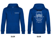 Load image into Gallery viewer, FARMR. Kleuren Hoodie met wit graan logo
