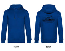 Afbeelding in Gallery-weergave laden, FARMR. Kleuren Hoodie met zwart landschap logo
