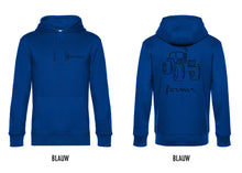 Load image into Gallery viewer, FARMR. Kleuren Hoodie met zwart tractor logo
