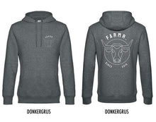 Afbeelding in Gallery-weergave laden, FARMR. Basic Hoodie met wit bull logo
