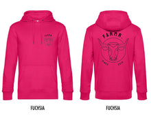 Afbeelding in Gallery-weergave laden, FARMR. Kleuren Hoodie met zwart bull logo
