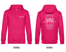 Load image into Gallery viewer, FARMR. Kleuren Hoodie met wit graan logo
