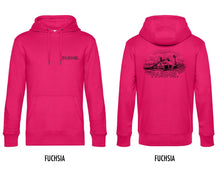 Load image into Gallery viewer, FARMR. Kleuren Hoodie met zwart landschap logo
