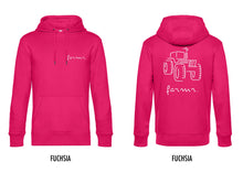 Afbeelding in Gallery-weergave laden, FARMR. Kleuren Hoodie met wit tractor logo
