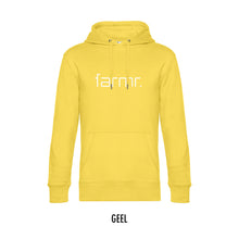 Load image into Gallery viewer, FARMR. Kleuren Hoodie met wit slim logo
