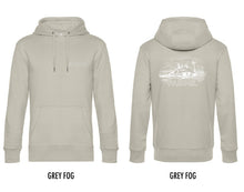 Load image into Gallery viewer, FARMR. Pastel Hoodie met wit landschap logo
