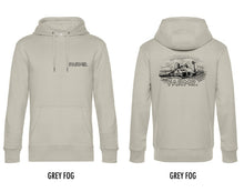 Afbeelding in Gallery-weergave laden, FARMR. Pastel Hoodie met zwart landschap logo
