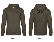 Afbeelding in Gallery-weergave laden, FARMR. Basic Hoodie met zwart bull logo
