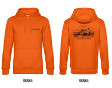 Load image into Gallery viewer, FARMR. Kleuren Hoodie met zwart landschap logo
