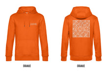 Load image into Gallery viewer, FARMR. Kleuren Hoodie met wit square logo
