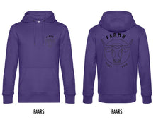 Afbeelding in Gallery-weergave laden, FARMR. Kleuren Hoodie met zwart bull logo
