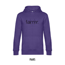 Afbeelding in Gallery-weergave laden, FARMR. Kleuren Hoodie met zwart slim logo
