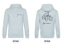 Afbeelding in Gallery-weergave laden, FARMR. Pastel Hoodie met zwart tractor logo
