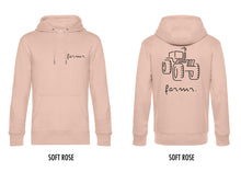 Afbeelding in Gallery-weergave laden, FARMR. Pastel Hoodie met zwart tractor logo
