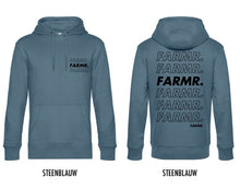 Load image into Gallery viewer, FARMR. Kleuren Hoodie met zwart cursief logo
