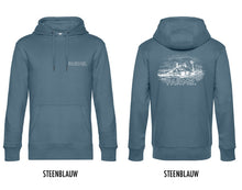 Afbeelding in Gallery-weergave laden, FARMR. Kleuren Hoodie met wit landschap logo
