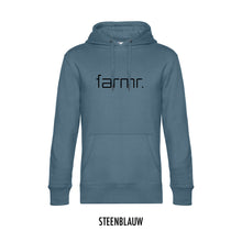 Load image into Gallery viewer, FARMR. Kleuren Hoodie met zwart slim logo
