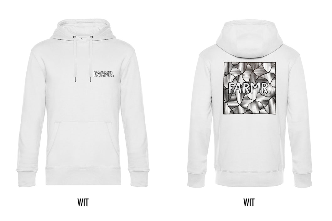 FARMR. Basic Hoodie met zwart square logo