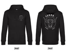 Afbeelding in Gallery-weergave laden, FARMR. Basic Hoodie met wit bull logo
