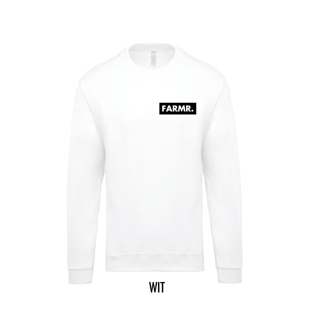 FARMR. Kids sweater met klein zwart block logo