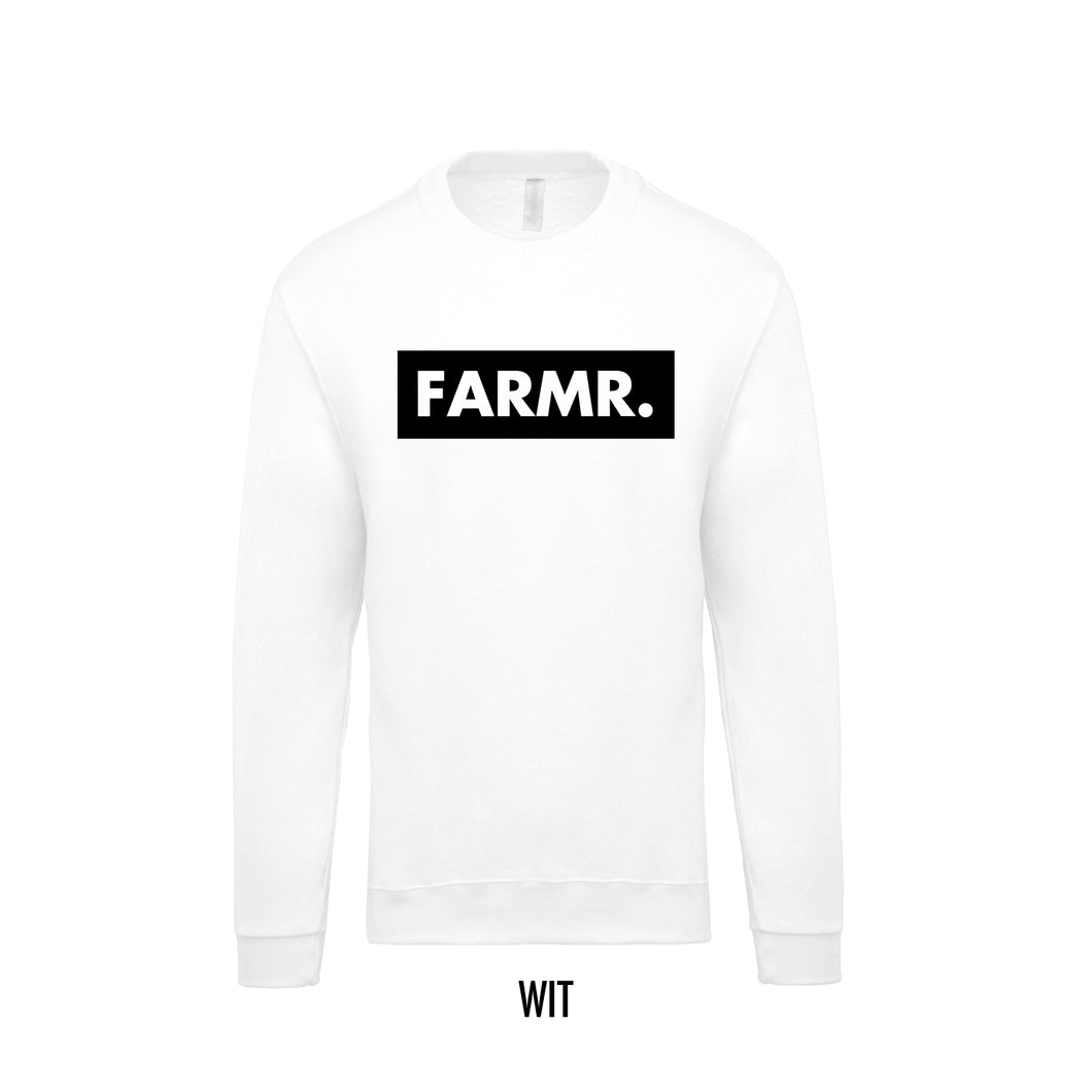 FARMR. Kids sweater met groot zwart block logo