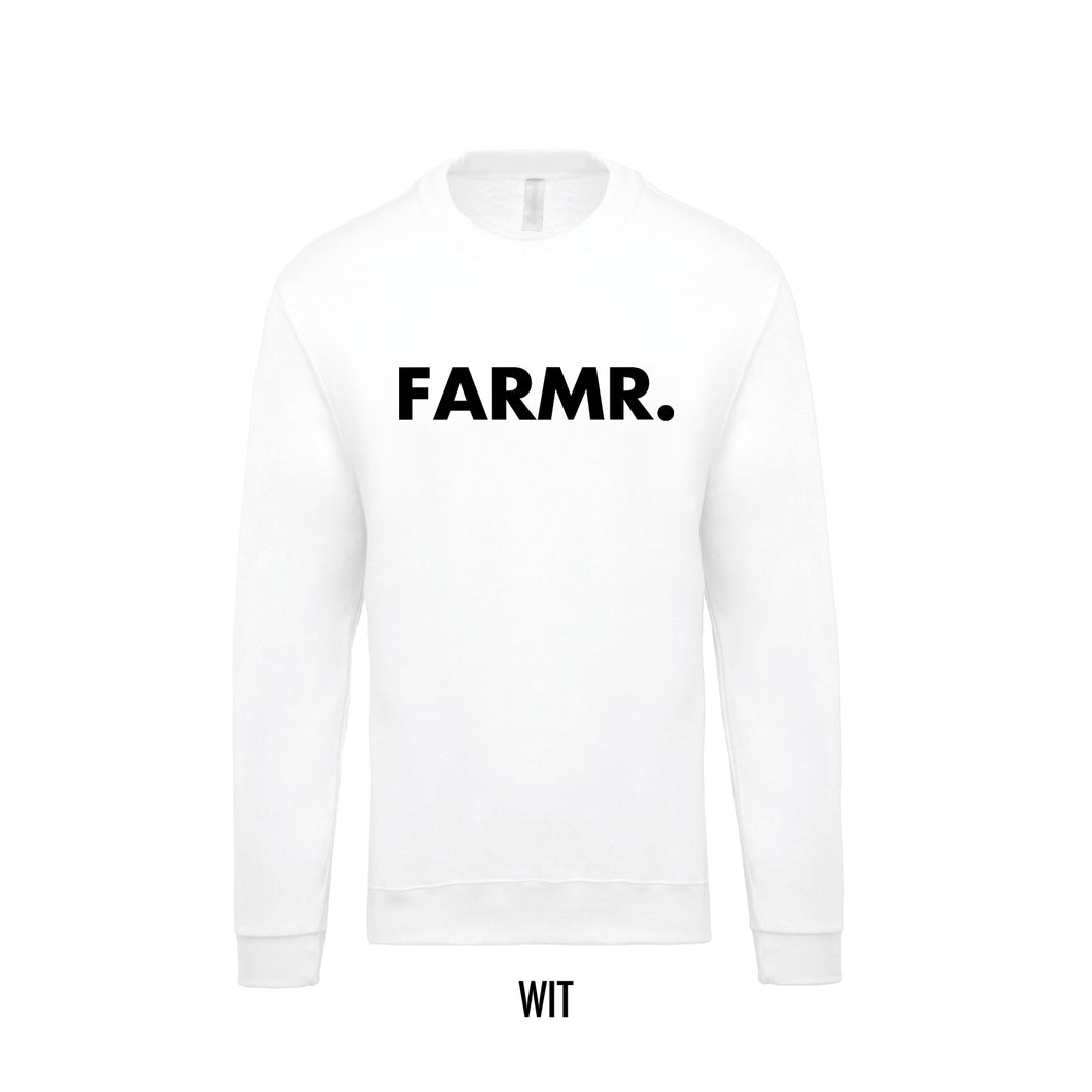 FARMR. Kids sweater met grote zwarte volle letters