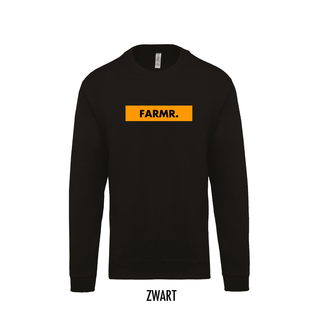 FARMR. Kids sweater with yellow block logo