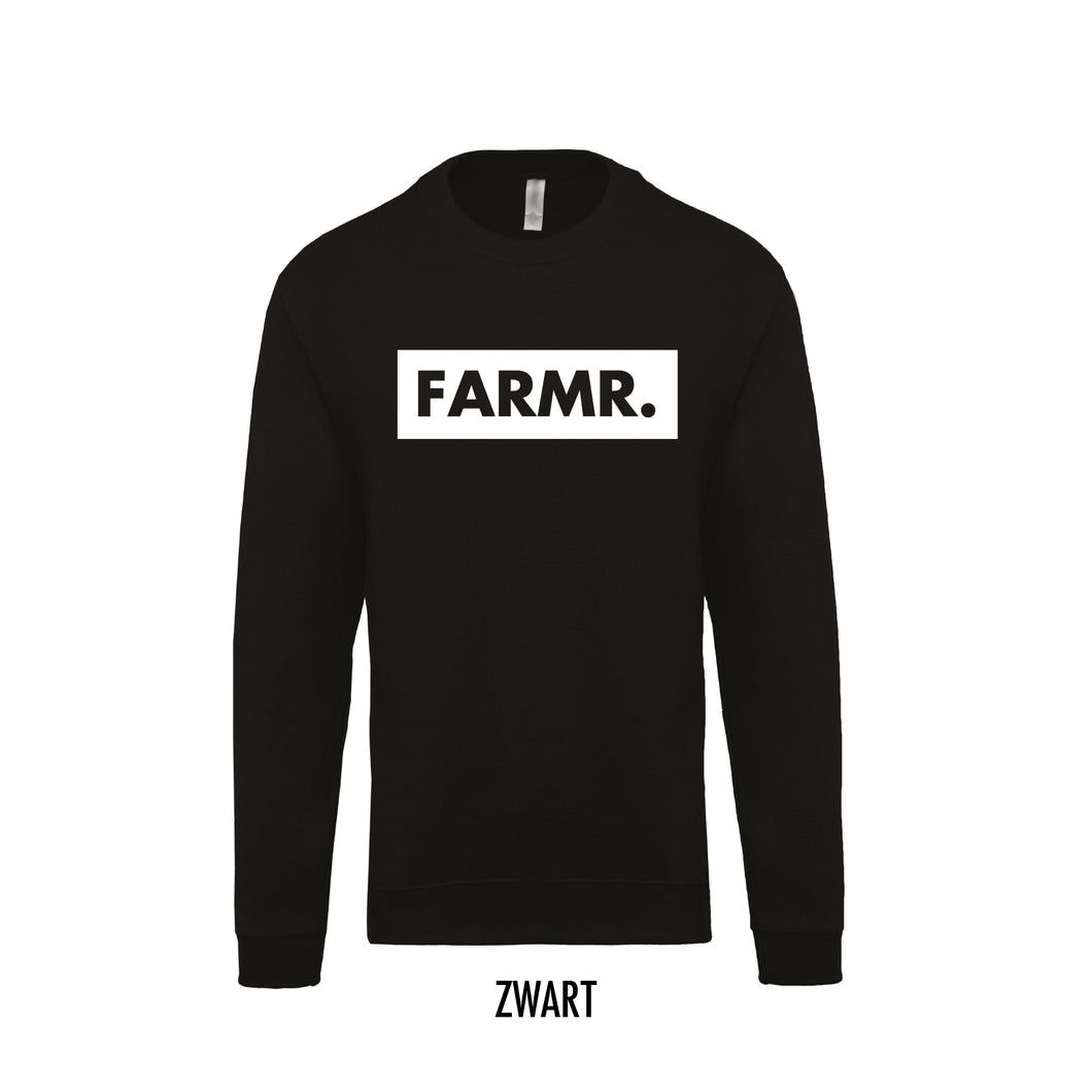 FARMR. Kids sweater met groot wit block logo