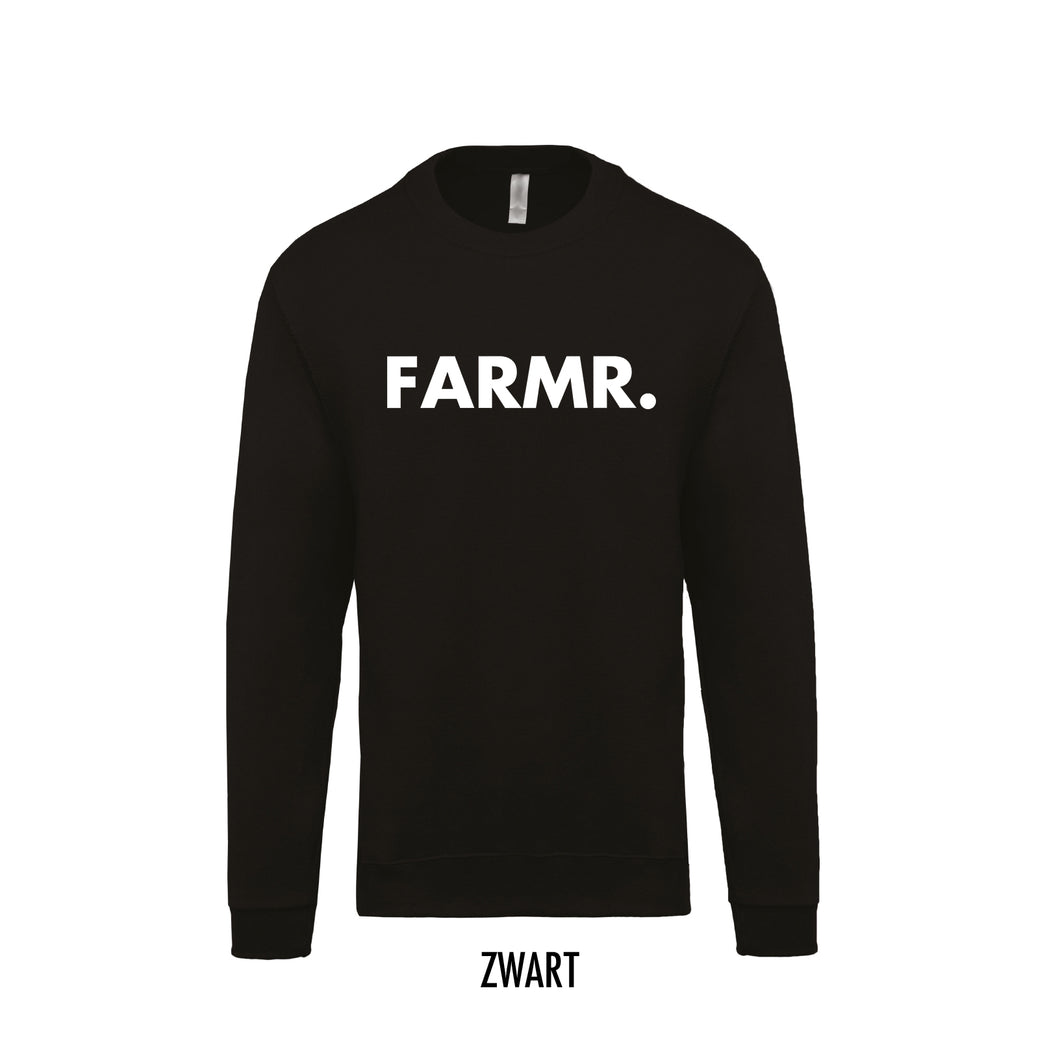 FARMR. Kids sweater met grote witte volle letters