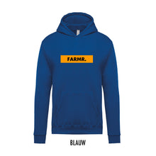 Afbeelding in Gallery-weergave laden, FARMR. Kids hoodie met geel block logo
