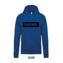 Afbeelding in Gallery-weergave laden, FARMR. Kids hoodie met groot zwart block logo
