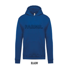 Load image into Gallery viewer, FARMR. Kids hoodie met grote zwarte open letters
