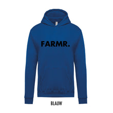 Afbeelding in Gallery-weergave laden, FARMR. Kids hoodie met grote zwarte volle letters
