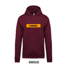 Afbeelding in Gallery-weergave laden, FARMR. Kids hoodie met geel block logo
