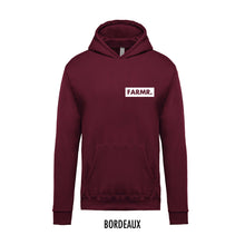 Afbeelding in Gallery-weergave laden, FARMR. Kids hoodie met klein wit block logo
