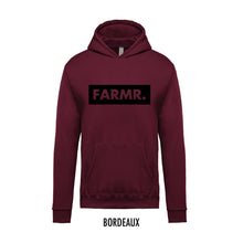 Afbeelding in Gallery-weergave laden, FARMR. Kids hoodie met groot zwart block logo
