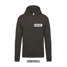 Afbeelding in Gallery-weergave laden, FARMR. Kids hoodie met klein wit block logo
