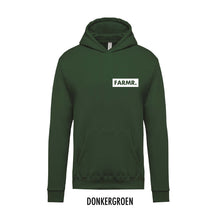 Afbeelding in Gallery-weergave laden, FARMR. Kids hoodie met klein wit block logo
