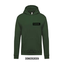 Afbeelding in Gallery-weergave laden, FARMR. Kids hoodie met klein zwart block logo
