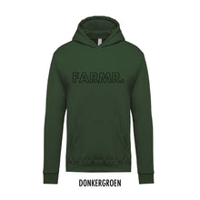 Load image into Gallery viewer, FARMR. Kids hoodie met grote zwarte open letters
