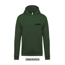 Afbeelding in Gallery-weergave laden, FARMR. Kids hoodie met kleine zwarte volle letters
