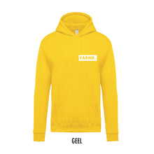 Afbeelding in Gallery-weergave laden, FARMR. Kids hoodie met klein wit block logo
