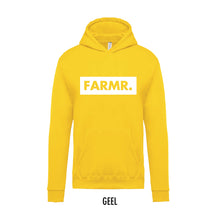 Afbeelding in Gallery-weergave laden, FARMR. Kids hoodie met groot wit block logo
